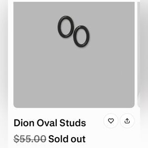 FM2050 Black Oval Stud Earrings NWT